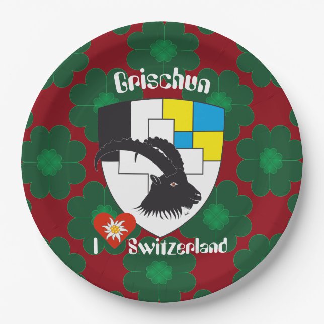 Graubünden Schweiz Pappteller (Vorderseite)