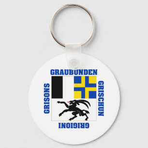 Graubunden Switzerland Canton Flag Schlüsselanhänger