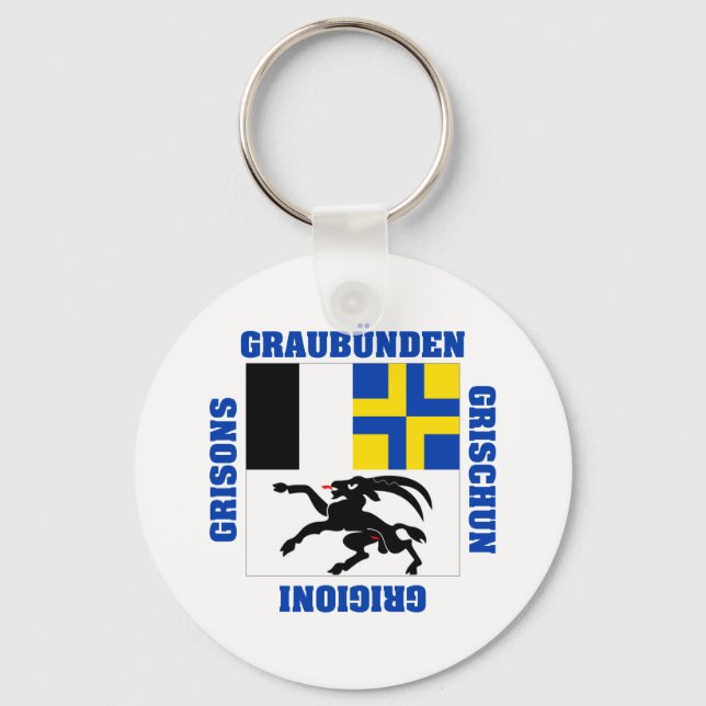 Graubunden Switzerland Canton Flag Schlüsselanhänger (Vorderseite)