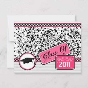 Graudation Class of 2011 Black Paint Spritzer Einladung
