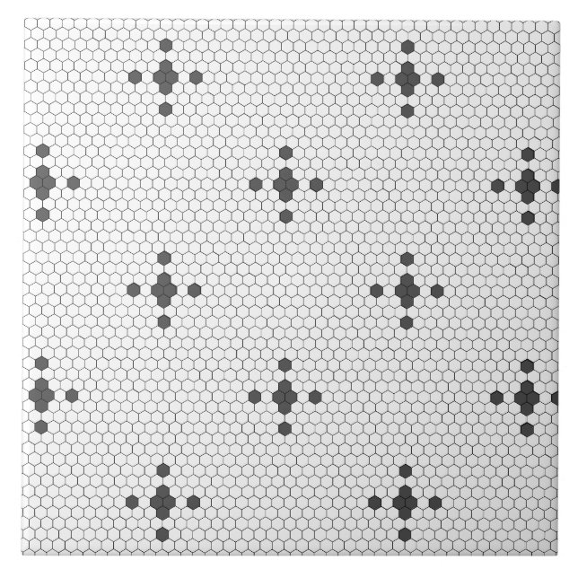 Graue 4-Sterne-Imitate Penny Tile Hexagon Tile Fliese (Vorderseite)