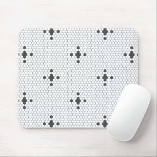 Graue 4-Sterne-Imitate Penny Tile Hexagon Tile Mousepad