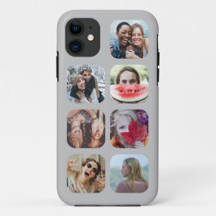 Graue 7 Foto Collage Template iPhone Case