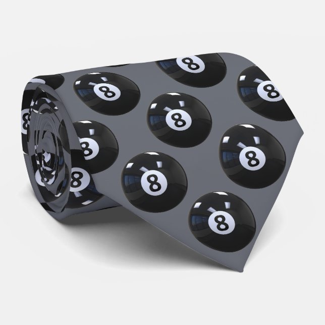 Graue 8 Ball Billard Pool Spieler Cool Krawatte (Gerollt)