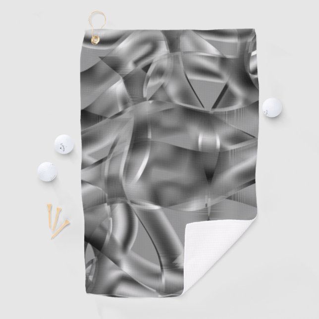 Graue, abgerundete Formen, in hellen Tönen Golfhandtuch (Insitu)