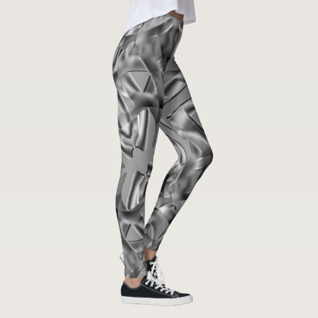 Graue, abgerundete Formen, in hellen Tönen Leggings (Rechts)