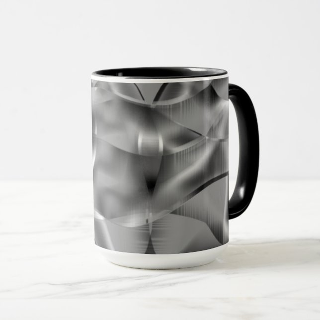 Graue, abgerundete Formen, in hellen Tönen Tasse (VorderseiteRechts)