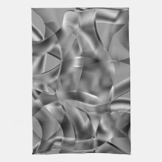 Graue, abgerundete Formen mit schmalen Tönen Geschirrtuch (Vertikal)