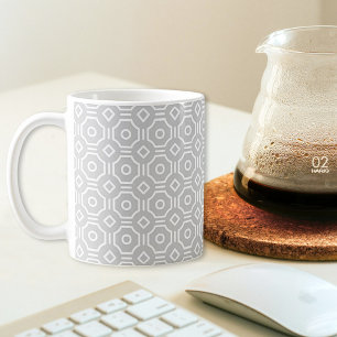 Graue achteckige Schachbrett-Tasse Kaffeetasse