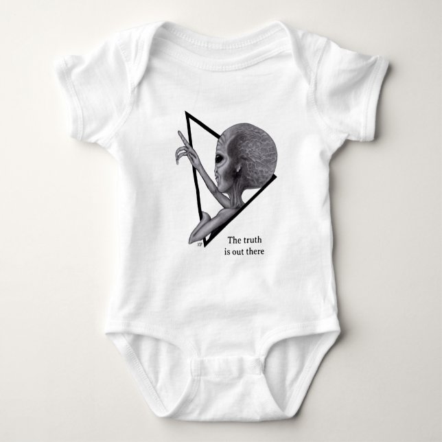 Graue Alien, die Wahrheit ist da draußen Baby Strampler (Vorderseite)