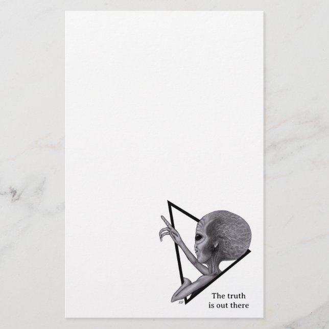 Graue Alien, die Wahrheit ist da draußen Briefpapier (Vorderseite)