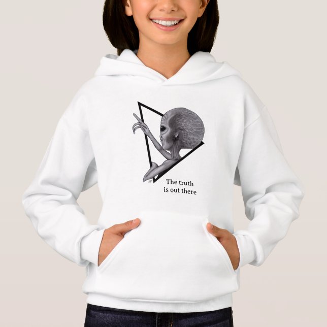 Graue Alien, die Wahrheit ist da draußen Hoodie (Vorderseite)