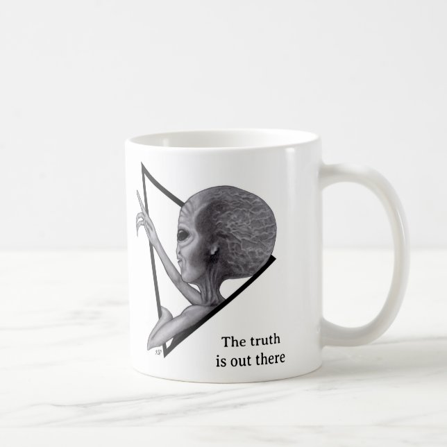 Graue Alien, die Wahrheit ist da draußen Kaffeetasse (Rechts)