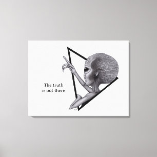 Graue Alien, die Wahrheit ist da draußen Leinwanddruck