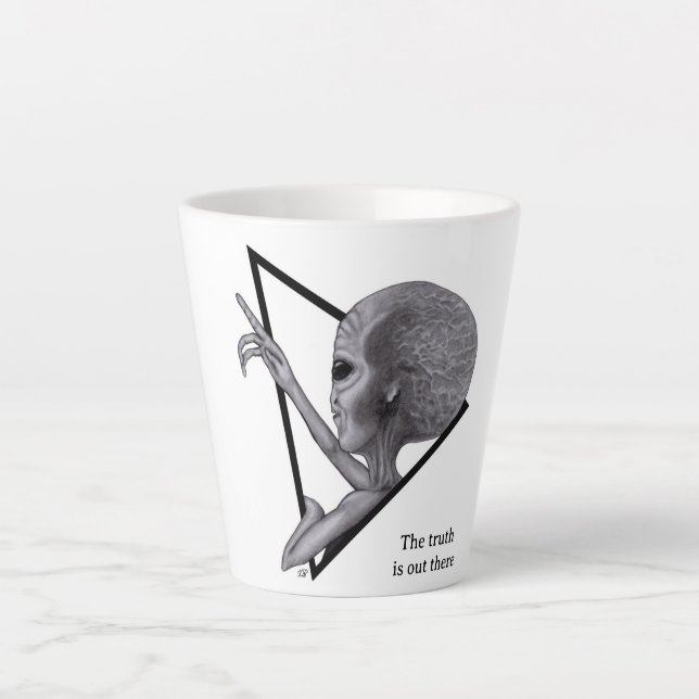 Graue Alien, die Wahrheit ist da draußen Milchtasse (Vorderseite)