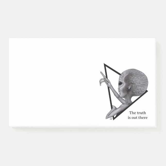 Graue Alien, die Wahrheit ist da draußen Post-it Klebezettel (Vorderseite)