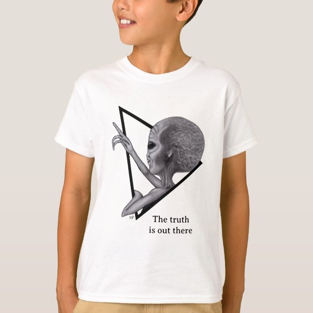 Graue Alien, die Wahrheit ist da draußen T-Shirt (Vorderseite)