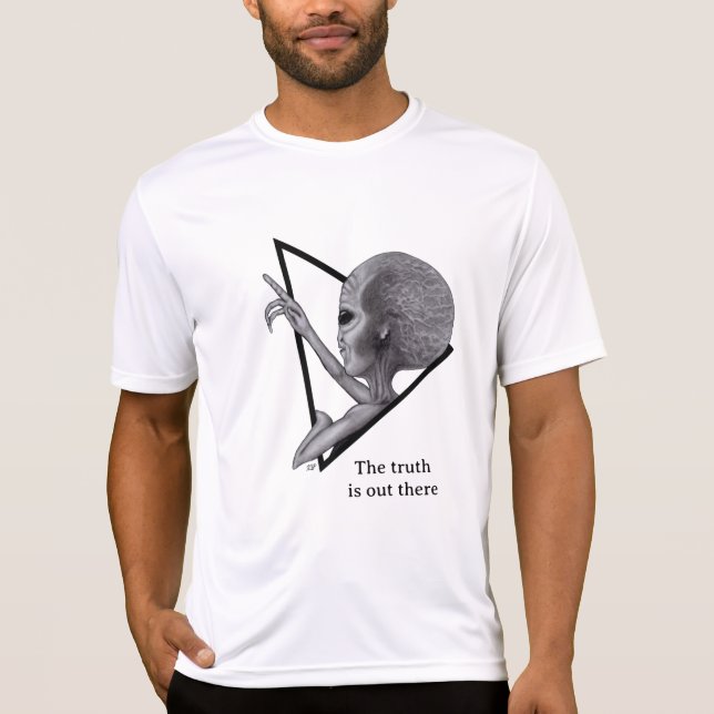 Graue Alien, die Wahrheit ist da draußen T-Shirt (Vorderseite)
