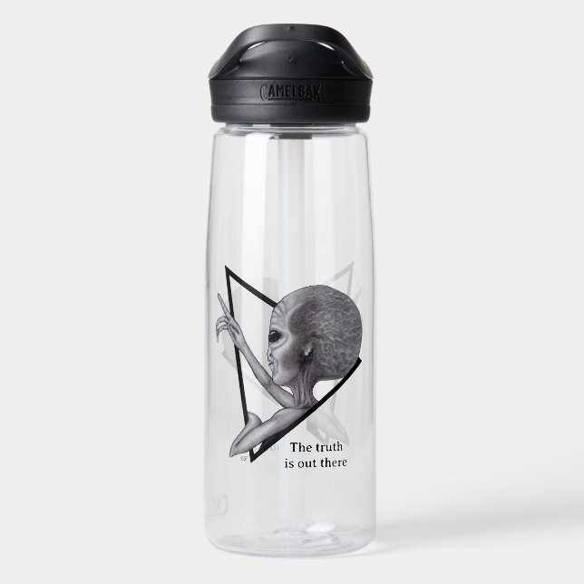 Graue Alien, die Wahrheit ist da draußen Trinkflasche (Rückseite)