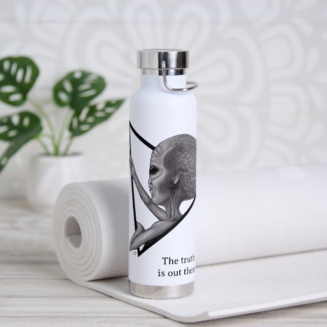 Graue Alien, die Wahrheit ist da draußen Trinkflasche (Yoga)