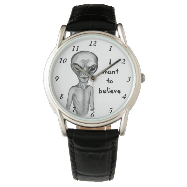 Graue Alien, ich wollte zu glauben Armbanduhr (Vorderseite)
