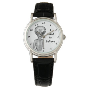 Graue Alien, ich wollte zu glauben Armbanduhr