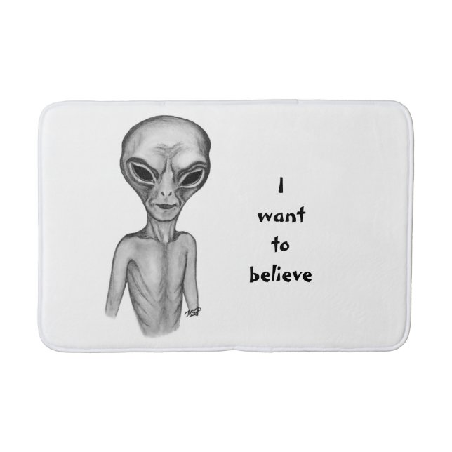 Graue Alien, ich wollte zu glauben Badematte (Vorderseite)