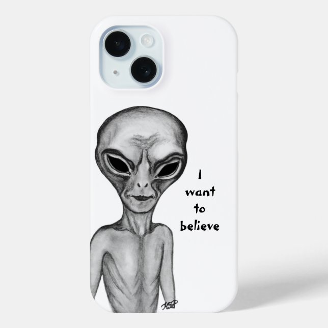 Graue Alien, ich wollte zu glauben Case-Mate iPhone Hülle (Rückseite)