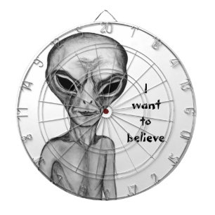 Graue Alien, ich wollte zu glauben Dartscheibe