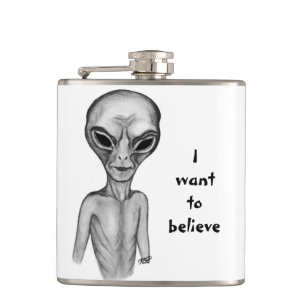Graue Alien, ich wollte zu glauben Flachmann