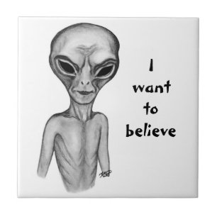 Graue Alien, ich wollte zu glauben Fliese