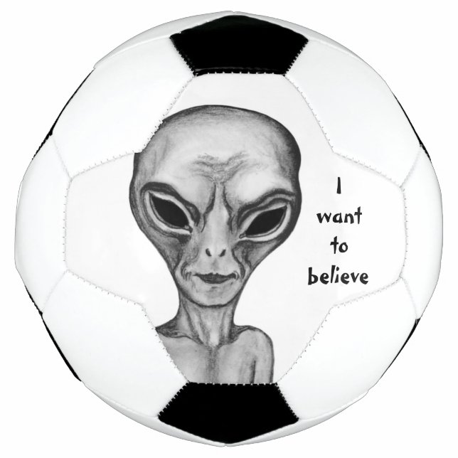 Graue Alien, ich wollte zu glauben Fußball (Vorderseite)