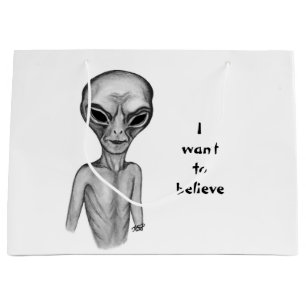 Graue Alien, ich wollte zu glauben Große Geschenktüte
