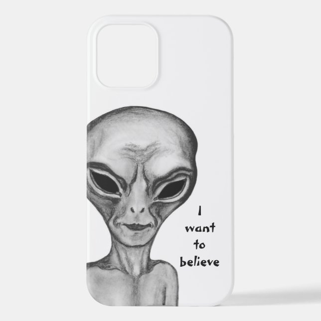 Graue Alien, ich wollte zu glauben iPhone 12 Hülle (Rückseite)