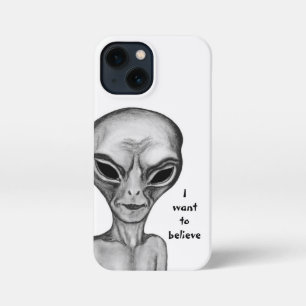 Graue Alien, ich wollte zu glauben iPhone 13 Mini Hülle
