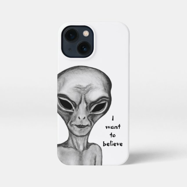 Graue Alien, ich wollte zu glauben iPhone 13 Mini Hülle (Rückseite)