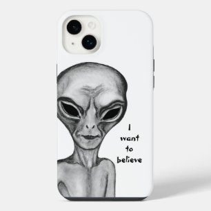 Graue Alien, ich wollte zu glauben iPhone 14 Plus Hülle