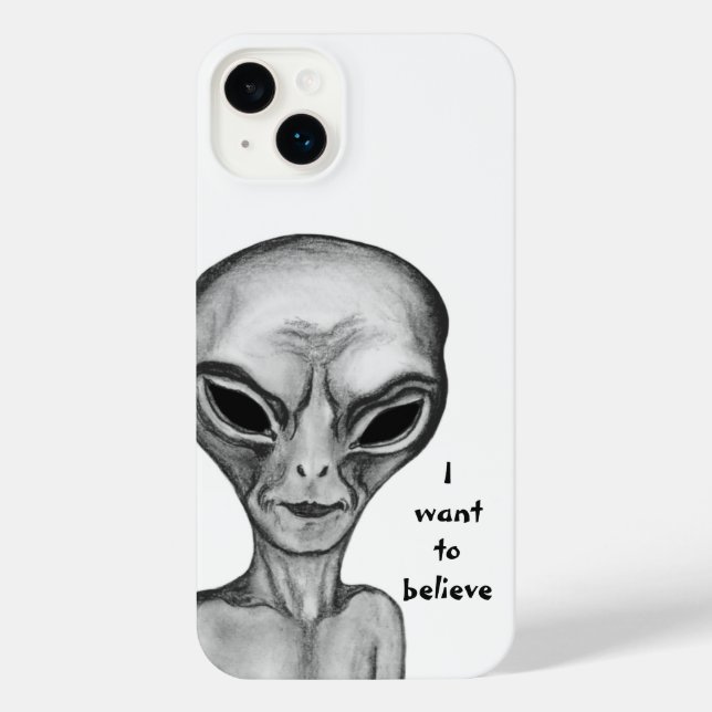 Graue Alien, ich wollte zu glauben iPhone 14 Plus Hülle (Rückseite)