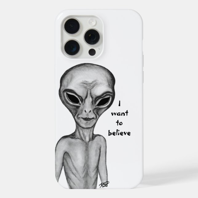 Graue Alien, ich wollte zu glauben iPhone 15 Pro Max Hülle (Rückseite)