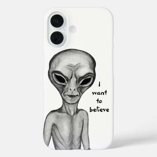 Graue Alien, ich wollte zu glauben iPhone 16 Hülle (Rückseite)