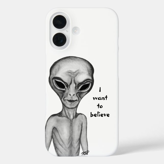 Graue Alien, ich wollte zu glauben iPhone 16 Hülle (Rückseite)
