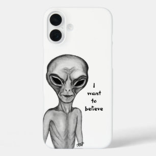 Graue Alien, ich wollte zu glauben iPhone 16 Plus Hülle