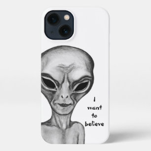 Graue Alien, ich wollte zu glauben iPhone Hülle