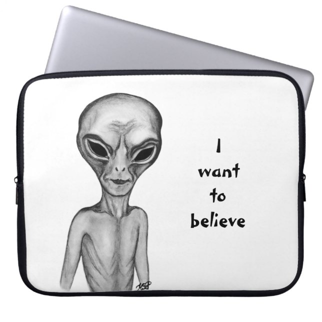 Graue Alien, ich wollte zu glauben Laptopschutzhülle (Vorderseite)