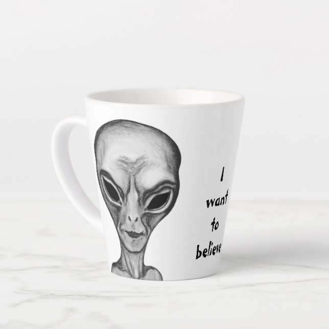 Graue Alien, ich wollte zu glauben Milchtasse (Linke Ecke)