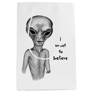 Graue Alien, ich wollte zu glauben Mittlere Geschenktüte