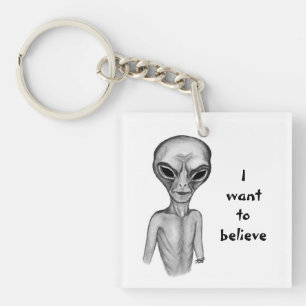 Graue Alien, ich wollte zu glauben Schlüsselanhänger