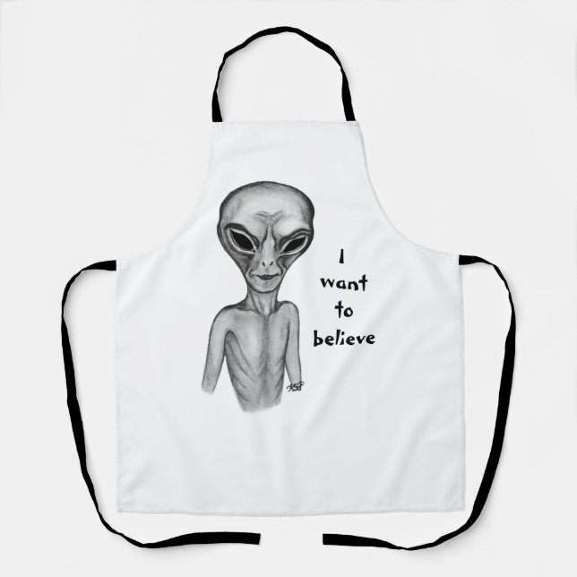Graue Alien, ich wollte zu glauben Schürze (Vorderseite)