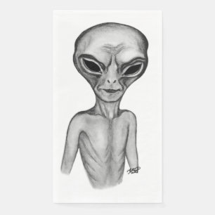 Graue Alien, ich wollte zu glauben Serviette