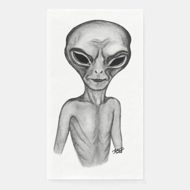 Graue Alien, ich wollte zu glauben Serviette (Vorderseite)